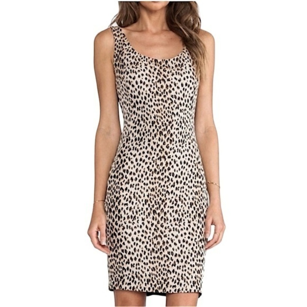 Diane von Furstenberg ✘ Arianna Leopard Print Strap Fitted Stretch Dress, Sz. 2